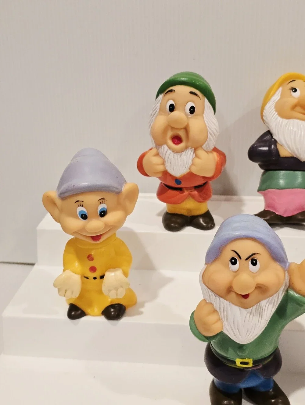 Vintage Disney Seven Dwarfs Toy Figure Rubber Squeak Vinyl
